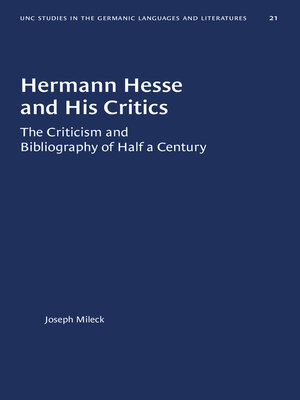 cover image of Hermann Hesse and His Critics